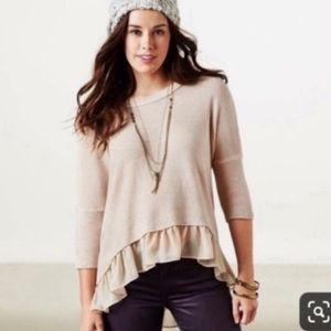 American Eagle ruffle hem asymmetrical sweater sz s